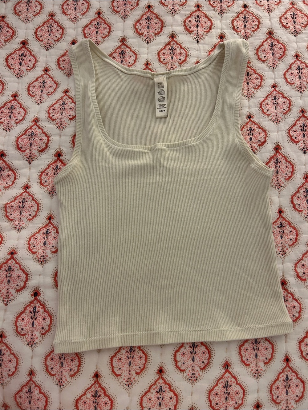 Skims Ribbed Square-Neck Tank Top - Light Cream